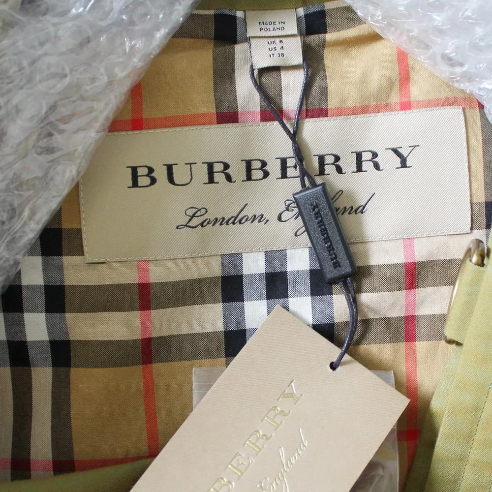 NWT Burberry Cotton Double Breasted Trench Coat, Belted, US 4 - Picture 6 of 16